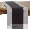 Black Long Stripe Bordered Table Runner, 72 in.