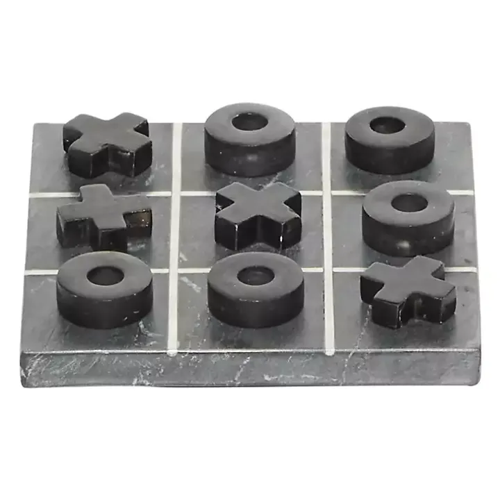 Black Marble Tic Tac Toe Board