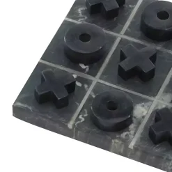 Black Marble Tic Tac Toe Board