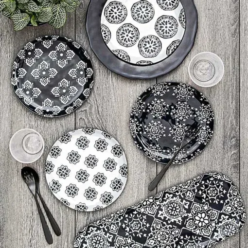 Black Melamine Bree Serving Tray