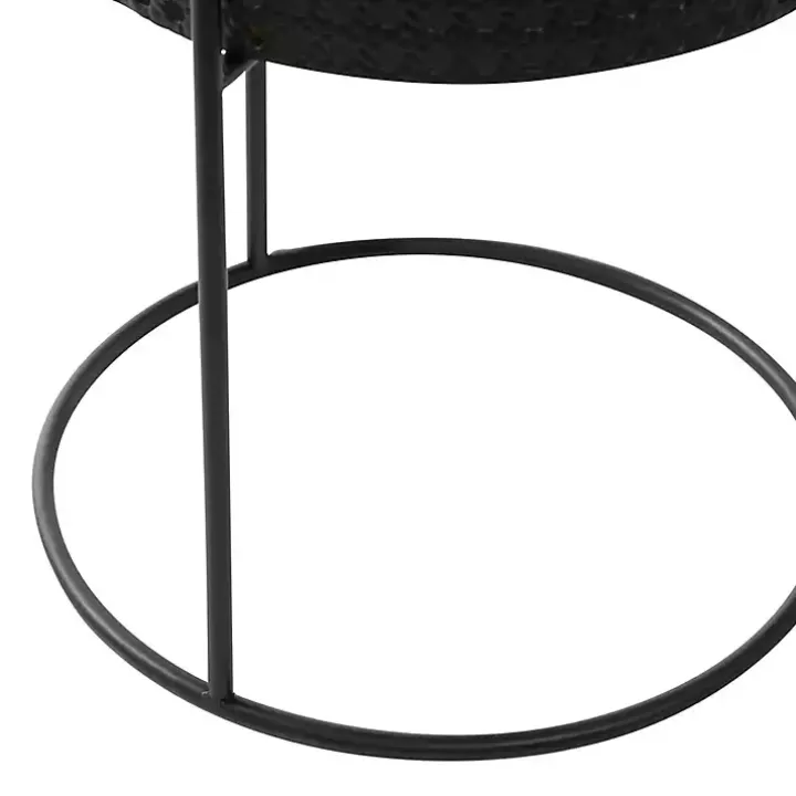 Black Metal Basket Weave Planters, Set of 3