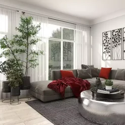 Black Metal Basket Weave Planters, Set of 3