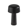 Black Metal Dome Frosted Light Cordless Table Lamp