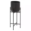 Black Metal Dome Planter with Stand, 36 in.