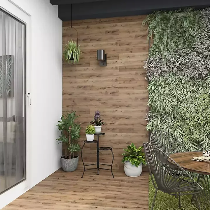 Black Metal Floral 3-Tier Plant Stand