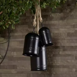 Black Metal Hanging Bells, Set of 3
