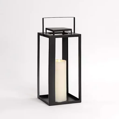 Black Metal Harlow Lantern, 18 in.