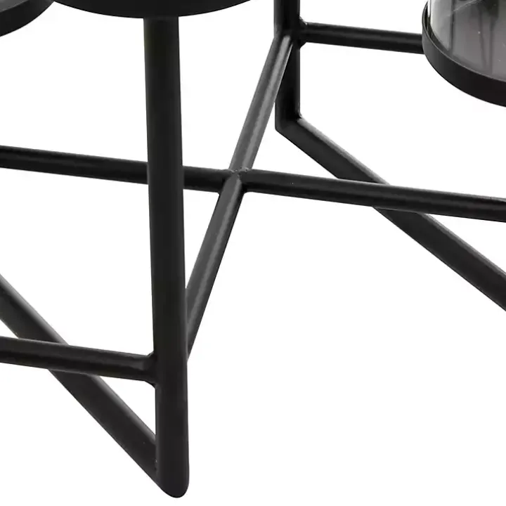 Black Metal Multi Level Candelabra Runner