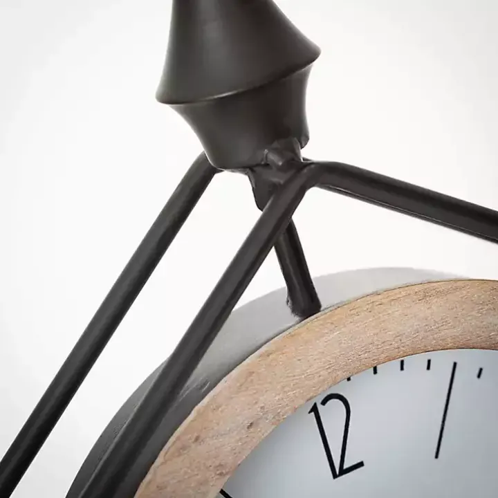 Black Metal Pentagon Frame Tabletop Clock