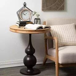 Black Metal Pentagon Frame Tabletop Clock