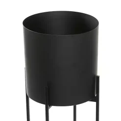 Black Metal Plant Stands with Shelves, Set of 2