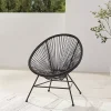 Black Metal Wicker Outdoor Chair