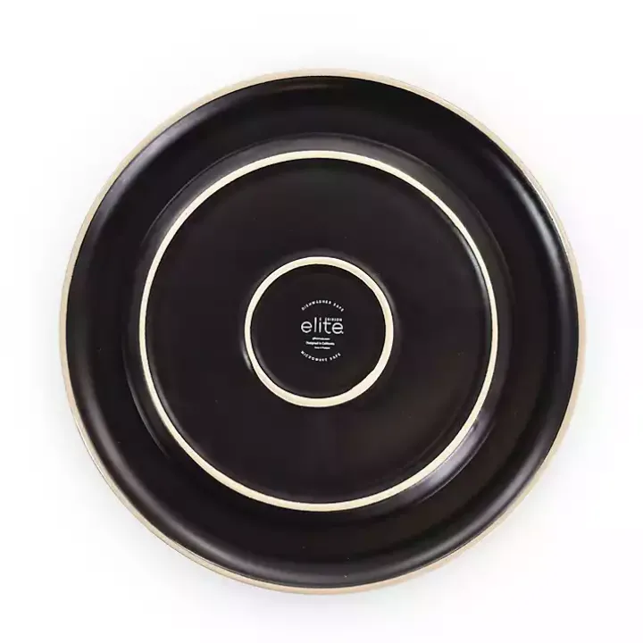 Black Modern Stoneware 16-pc. Dinnerware Set