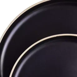 Black Modern Stoneware 16-pc. Dinnerware Set