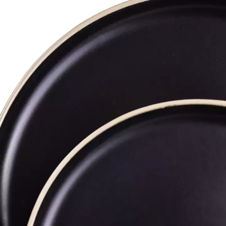 Black Modern Stoneware 16-pc. Dinnerware Set