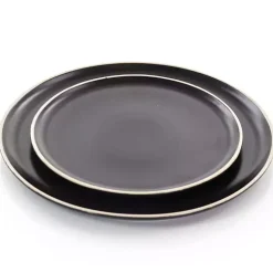 Black Modern Stoneware 16-pc. Dinnerware Set