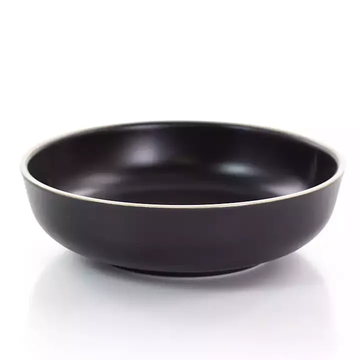 Black Modern Stoneware 16-pc. Dinnerware Set