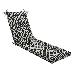Black New Geometric Outdoor Chaise Cushion