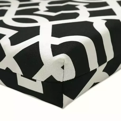 Black New Geometric Outdoor Chaise Cushion