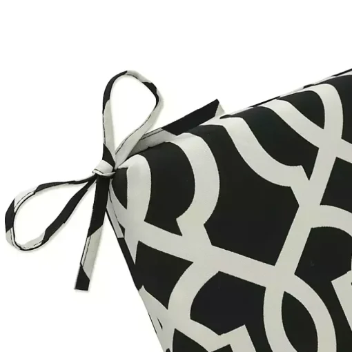 Black New Geometric Outdoor Chaise Cushion