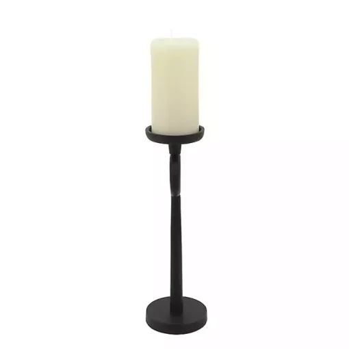 Black Open Circle Taper Candle Holder, 13 in.