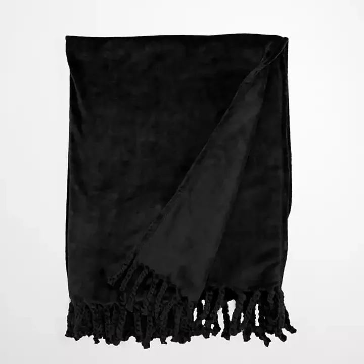 Black Perfectly Plush Throw