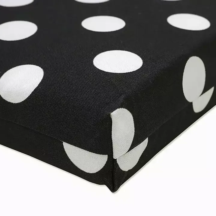 Black Polka Dot Outdoor Chaise Cushion