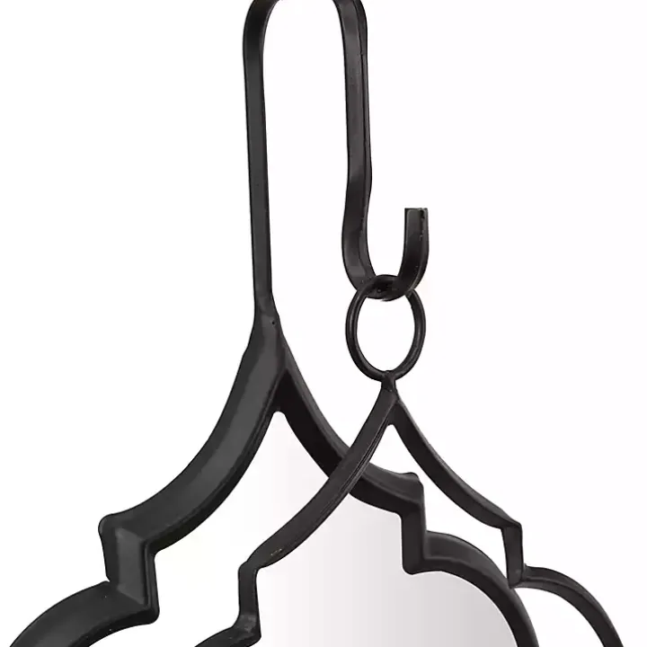 Black Quatrefoil Mirrored Wall Sconce