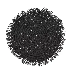 Black Rustic Raffia Placemats, Set of 4