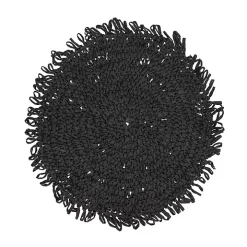 Black Rustic Raffia Placemats, Set of 4