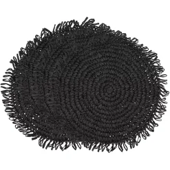 Black Rustic Raffia Placemats, Set of 4