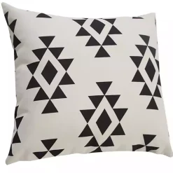 Black Southwestern Geometric Outdoor Pillow