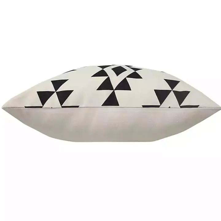 Black Southwestern Geometric Outdoor Pillow