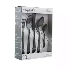Black Stainless Steel Gibbous 20-pc. Flatware Set