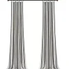 Black Stripe Farmhouse Curtain Panel Set, 95 in.