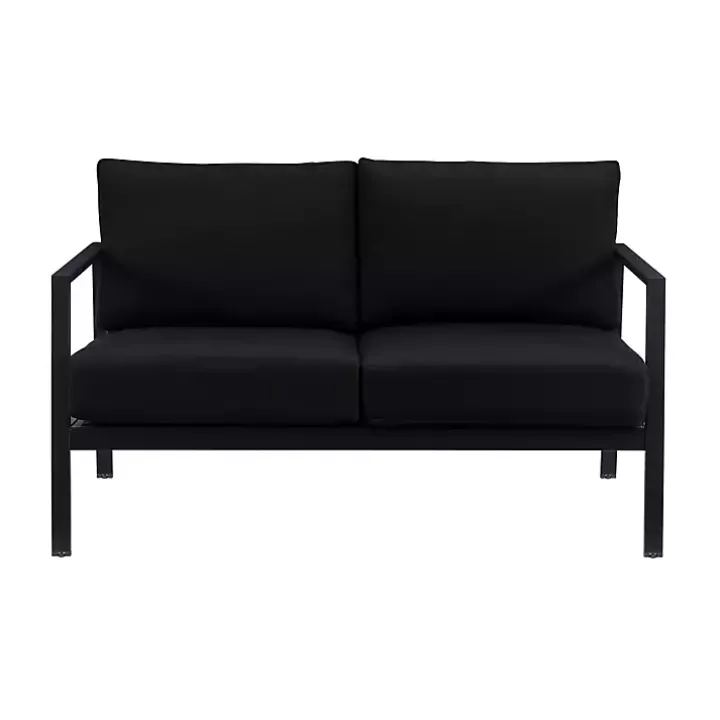 Black Sunbrella Cushions Holland Outdoor Loveseat