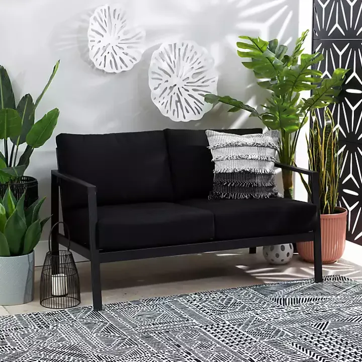 Black Sunbrella Cushions Holland Outdoor Loveseat
