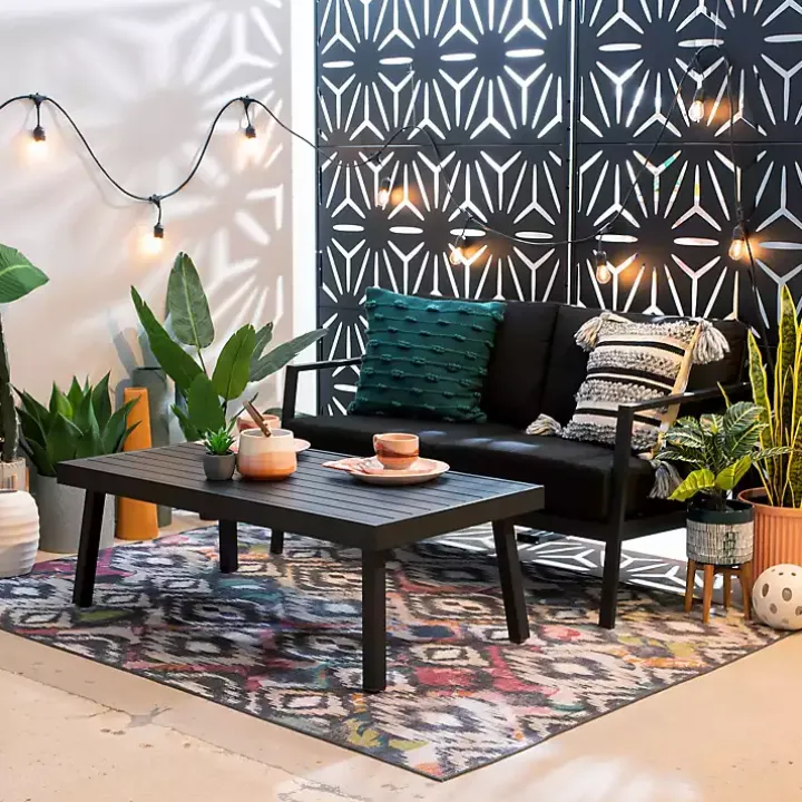 Black Sunbrella Cushions Holland Outdoor Loveseat