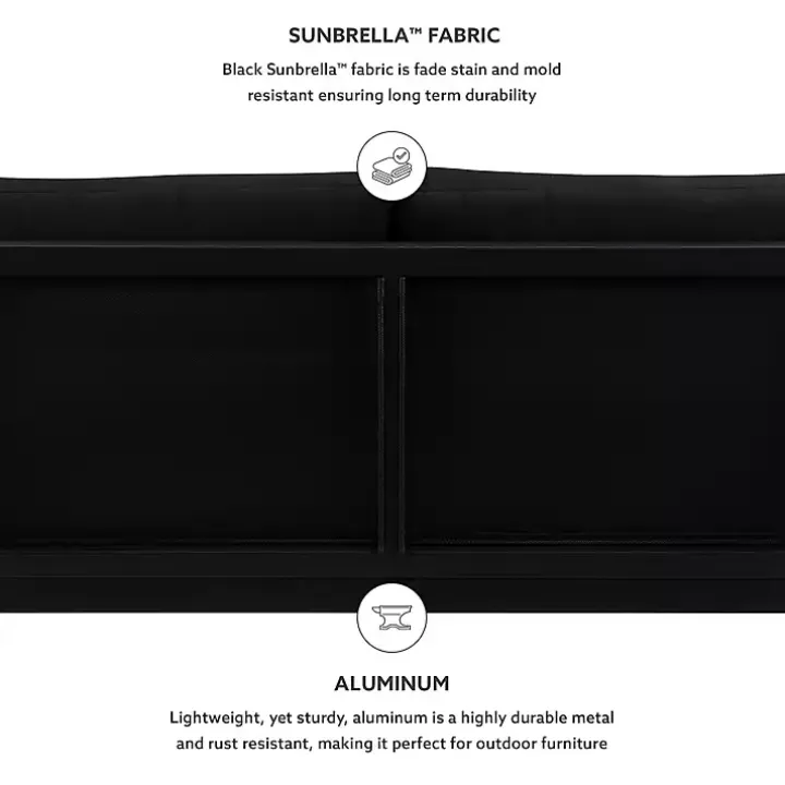 Black Sunbrella Cushions Holland Outdoor Loveseat
