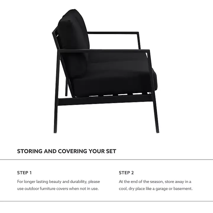 Black Sunbrella Cushions Holland Outdoor Loveseat