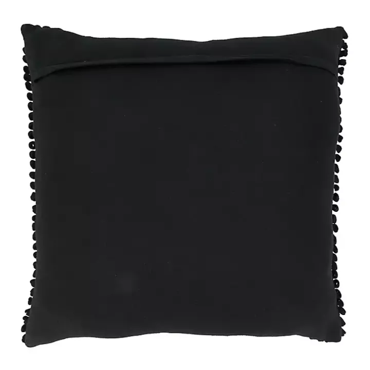 Black Textured Woven Diamond Throw Pillow