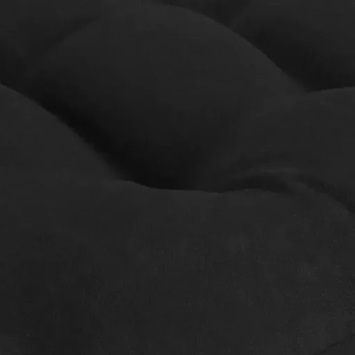 Black Tufted Outdoor Chair Cushions, Set of 2