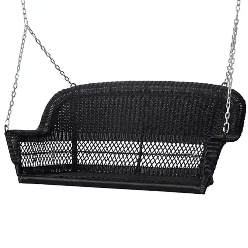 Black Wicker Hanging Porch Swing