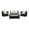 Black Wicker 4-pc. Deluxe Outdoor Living Set