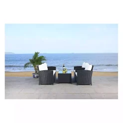Black Wicker 4-pc. Deluxe Outdoor Living Set