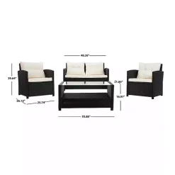Black Wicker 4-pc. Deluxe Outdoor Living Set