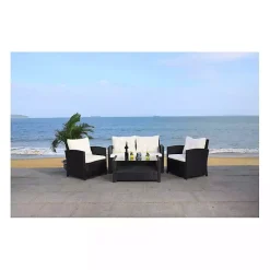 Black Wicker 4-pc. Deluxe Outdoor Living Set
