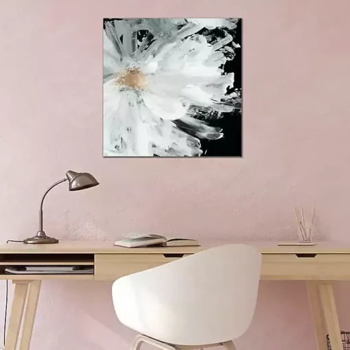 Black Wispy Peony Canvas Art Print