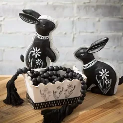 Black Wood Beaded Tassel Garlands, Set of 2