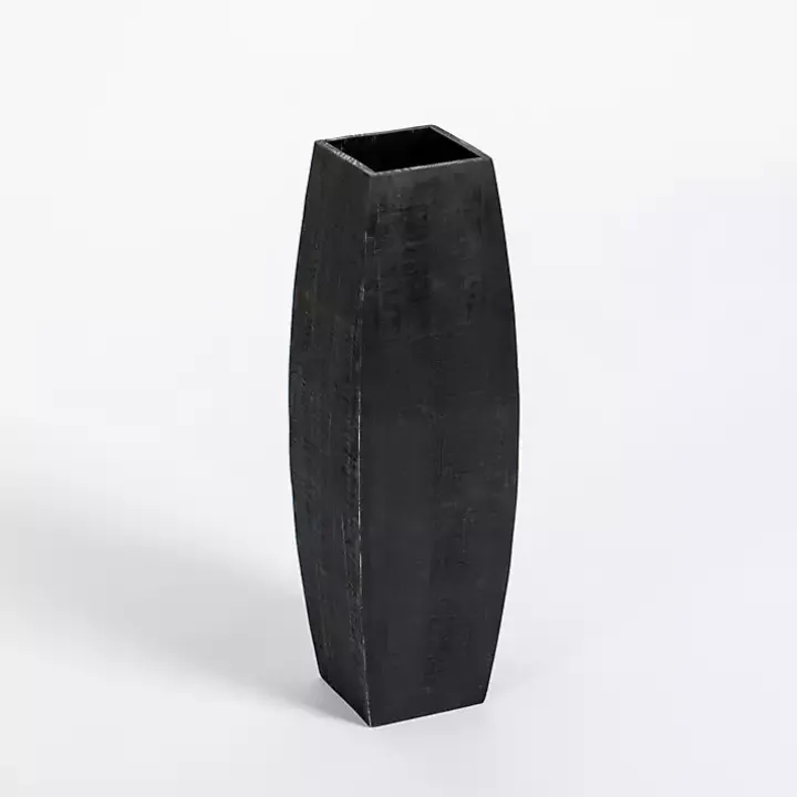 Black Wood Oblong Floor Vase, 24 in.